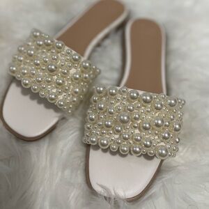 Pearl beaded sandals